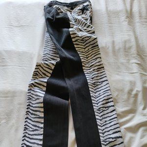 Vintage Western Ethics Two-tone Cowgirl Jeans - XS, Black/White Tiger Stripe